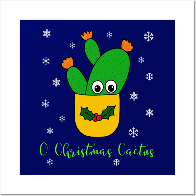 O Christmas Cactus - Opuntia Microdasys Cactus In Christmas Holly Pot Wall Art by DreamCactus